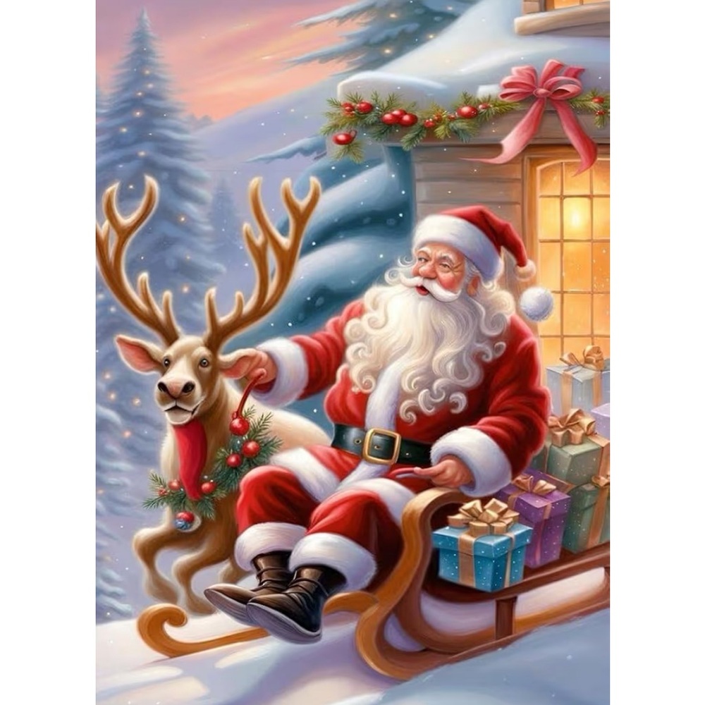 Christmas Diamond Art 12x16 Santa